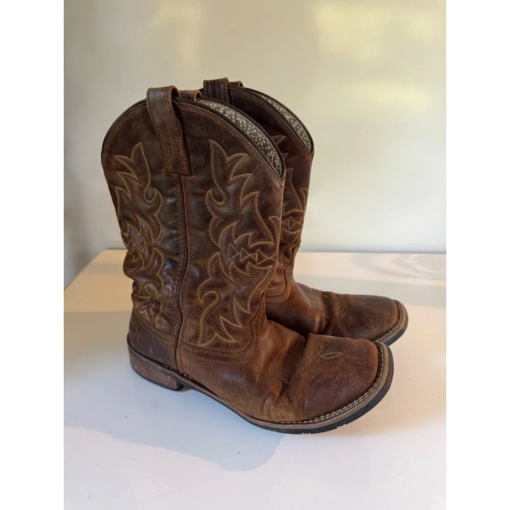 Laredo 5602 Womens Brown Leather Square Toe Western Cowboy Boots Size 9.5 M